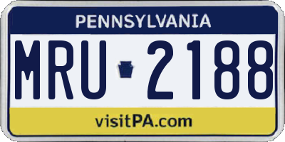 PA license plate MRU2188