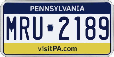 PA license plate MRU2189