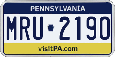 PA license plate MRU2190
