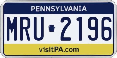PA license plate MRU2196