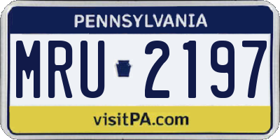 PA license plate MRU2197