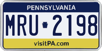 PA license plate MRU2198
