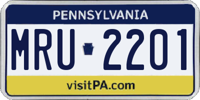 PA license plate MRU2201