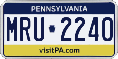 PA license plate MRU2240
