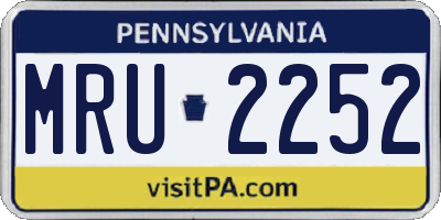 PA license plate MRU2252