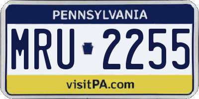 PA license plate MRU2255