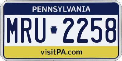 PA license plate MRU2258