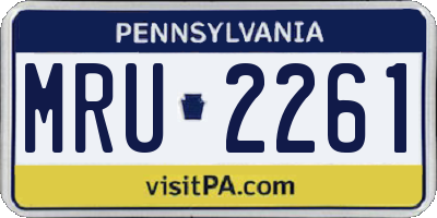 PA license plate MRU2261
