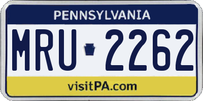 PA license plate MRU2262