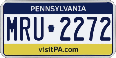 PA license plate MRU2272