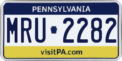 PA license plate MRU2282