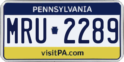 PA license plate MRU2289