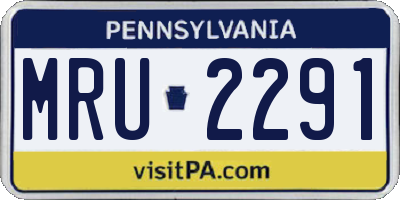 PA license plate MRU2291