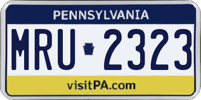 PA license plate MRU2323