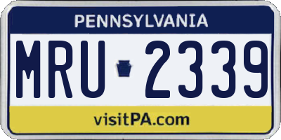 PA license plate MRU2339