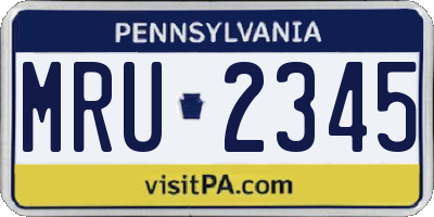 PA license plate MRU2345