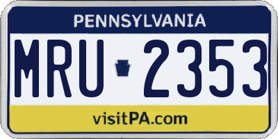 PA license plate MRU2353