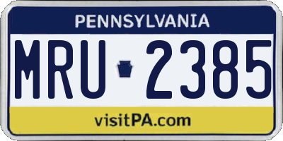 PA license plate MRU2385