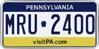 PA license plate MRU2400