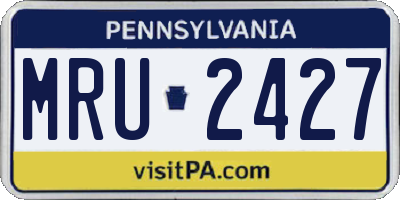 PA license plate MRU2427