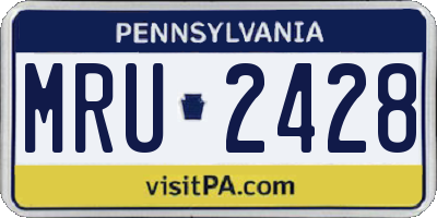 PA license plate MRU2428