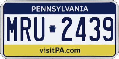 PA license plate MRU2439