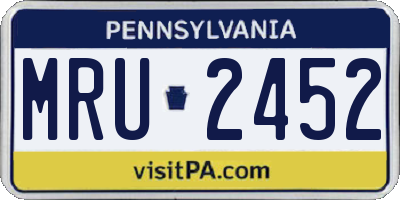 PA license plate MRU2452