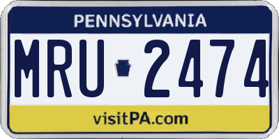 PA license plate MRU2474