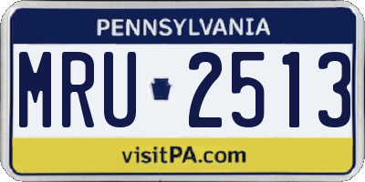 PA license plate MRU2513