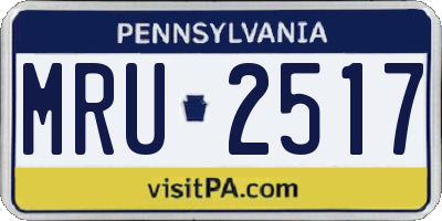 PA license plate MRU2517