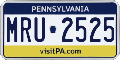 PA license plate MRU2525