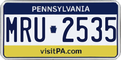 PA license plate MRU2535