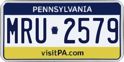 PA license plate MRU2579