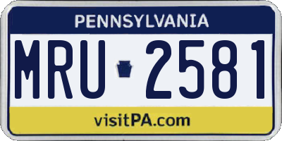 PA license plate MRU2581