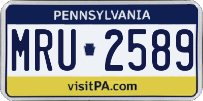 PA license plate MRU2589