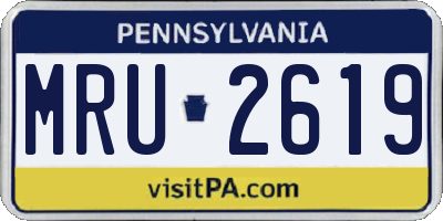 PA license plate MRU2619