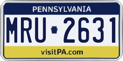 PA license plate MRU2631