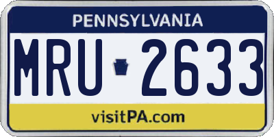 PA license plate MRU2633