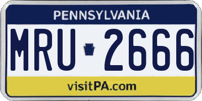 PA license plate MRU2666