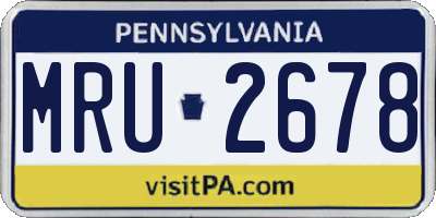 PA license plate MRU2678