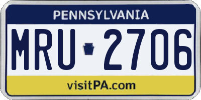 PA license plate MRU2706