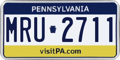 PA license plate MRU2711