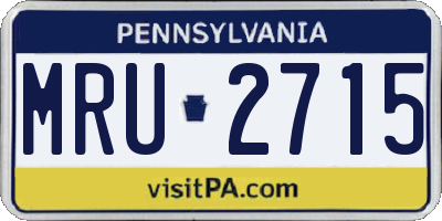 PA license plate MRU2715
