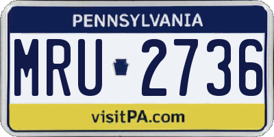 PA license plate MRU2736