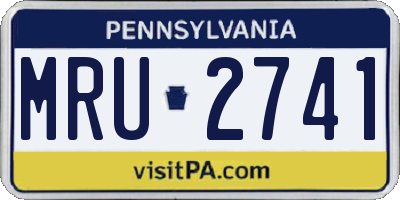 PA license plate MRU2741