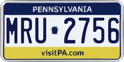 PA license plate MRU2756