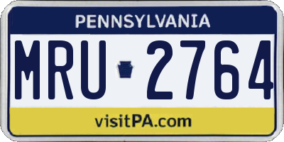 PA license plate MRU2764