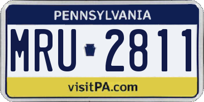 PA license plate MRU2811