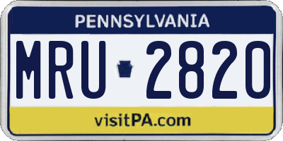 PA license plate MRU2820
