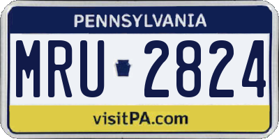 PA license plate MRU2824